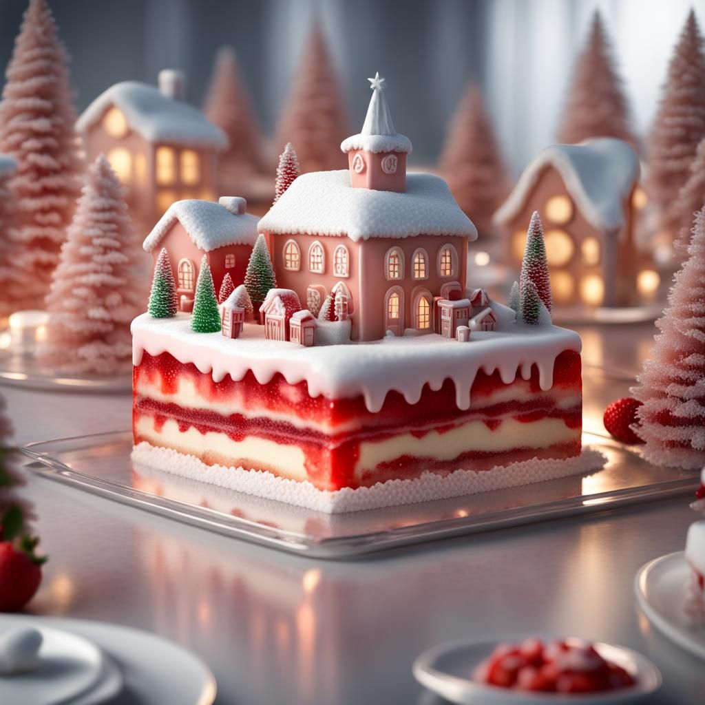 Christmas village cake  by @Harmanna