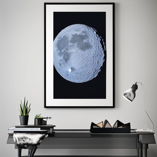 Moon light art form framed