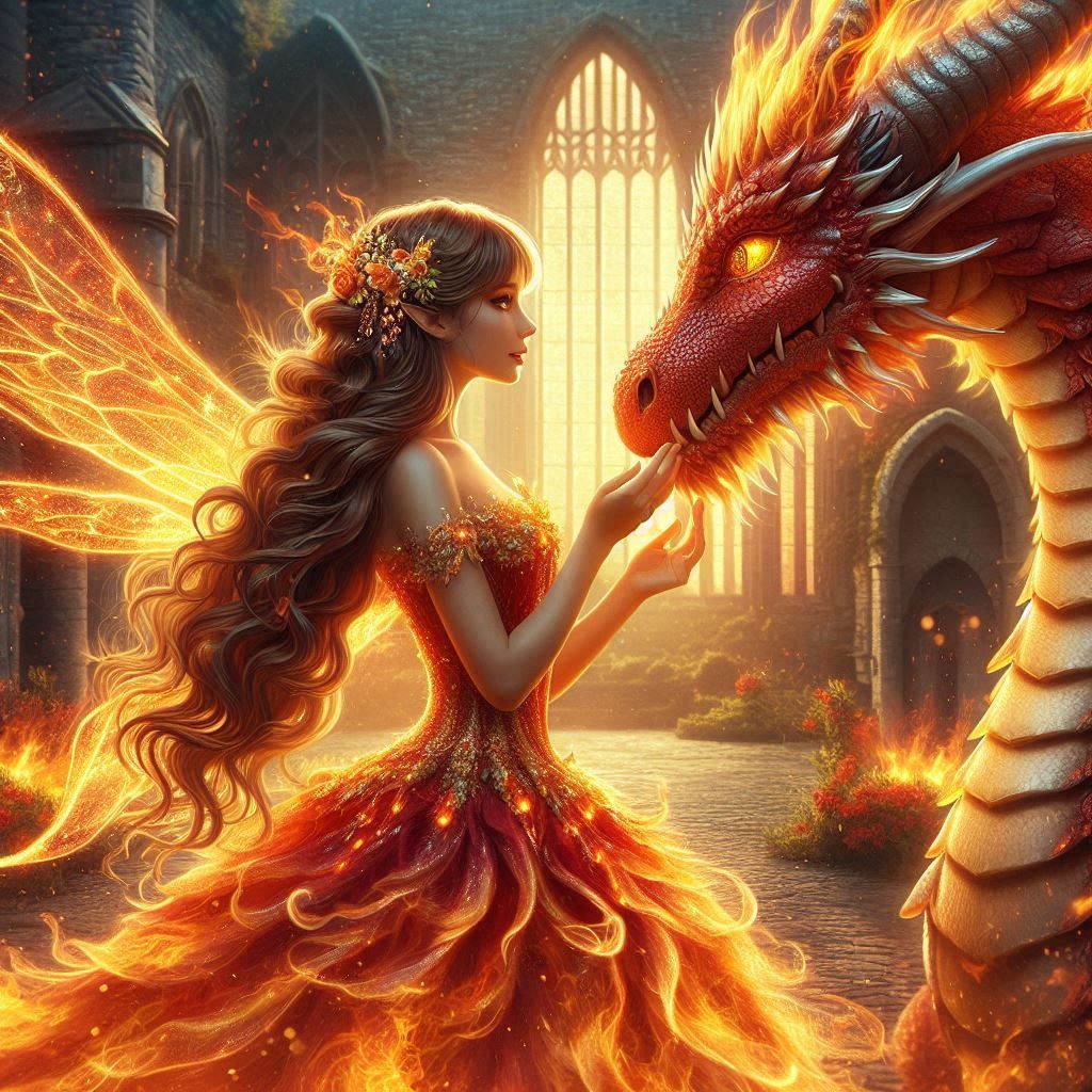 Fire Fairy with a Fire Dragon (1)