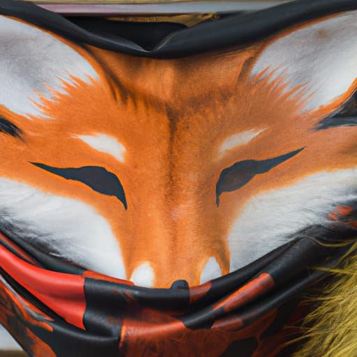 Fox fur scarf face