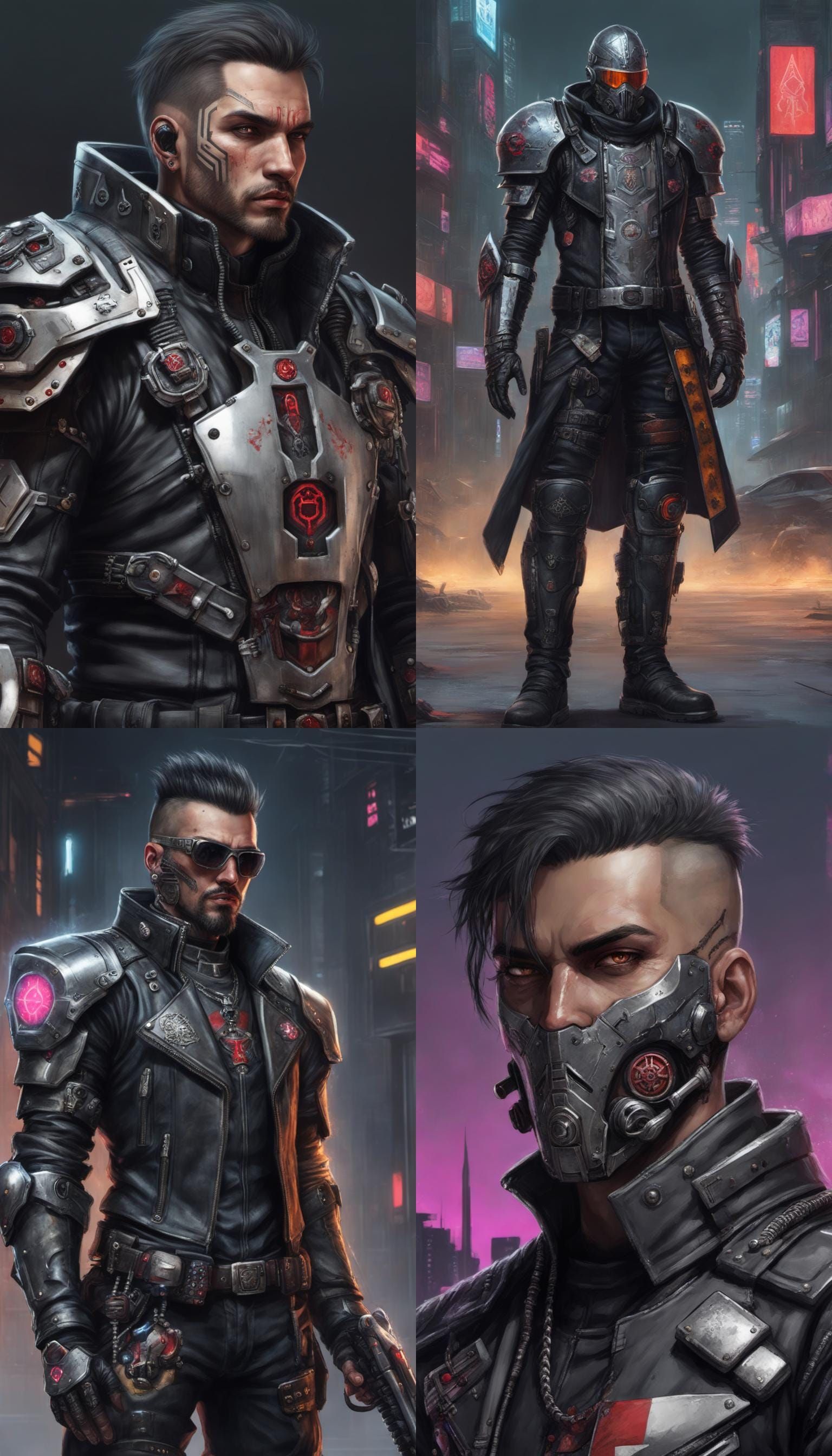 A cyberpunk biker paladin templar