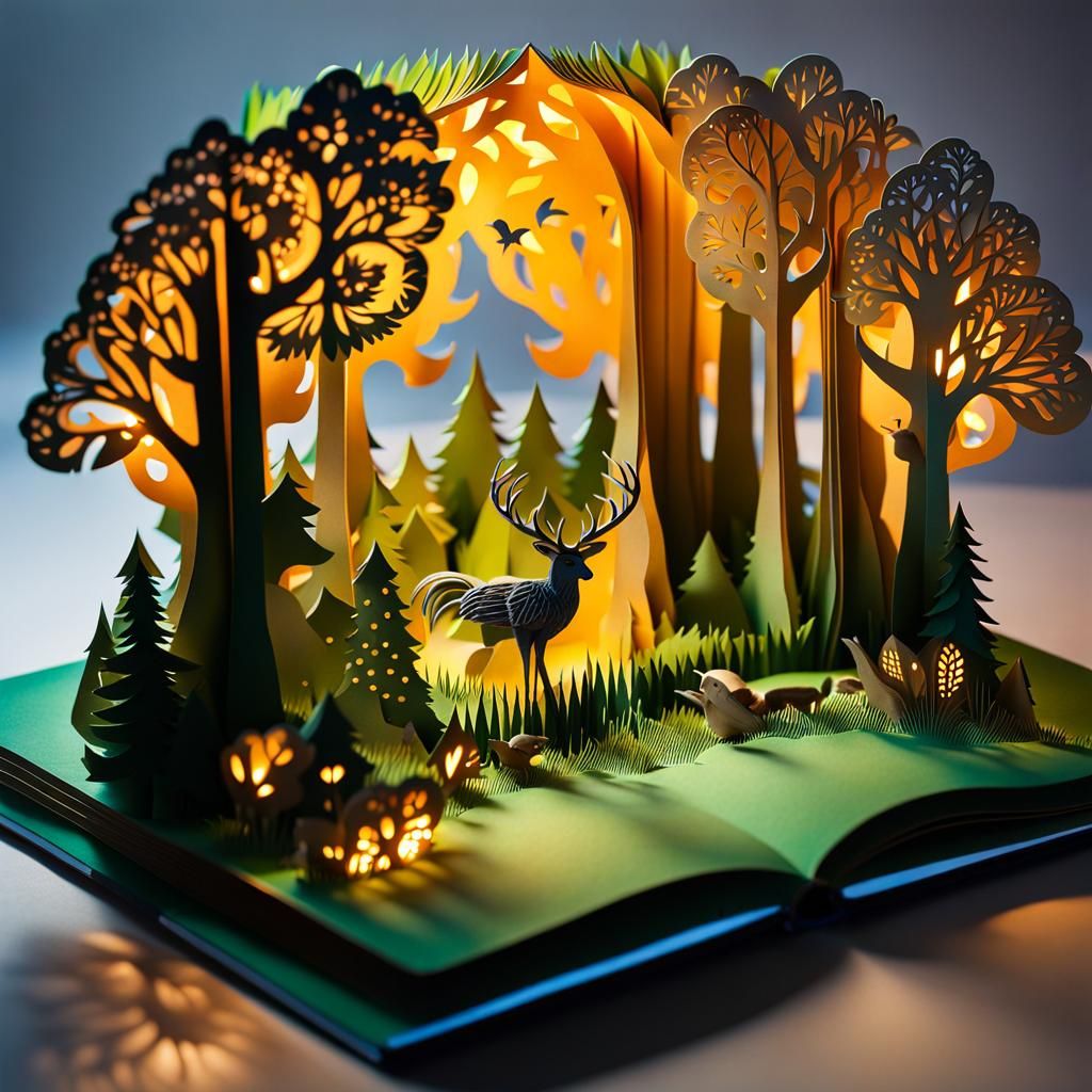 Forest pop-up book