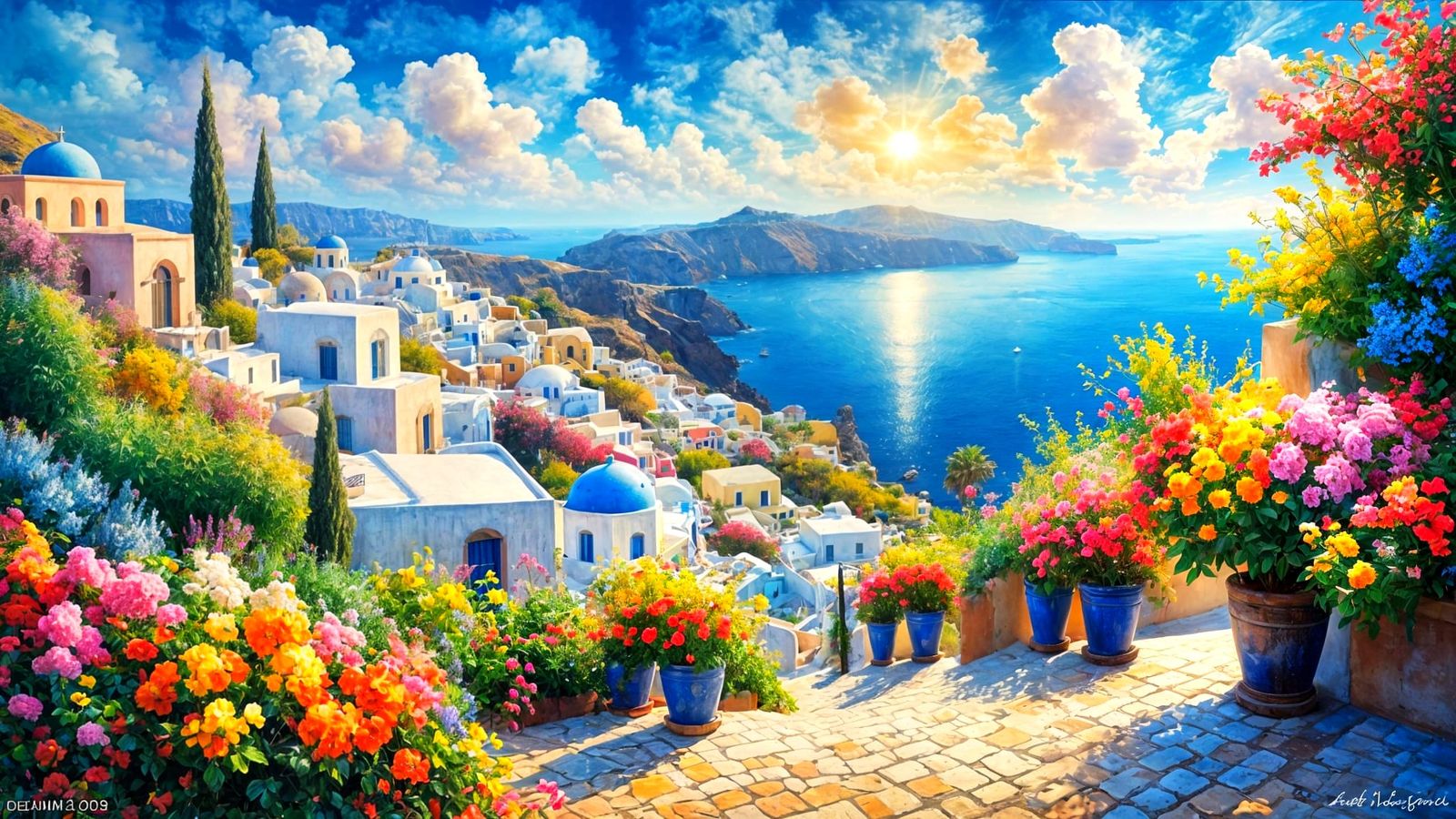 Sun-Soaked Santorini  by @donnamct