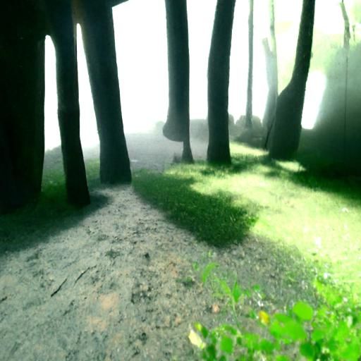 Lonely foggy forest walk while on shrooms