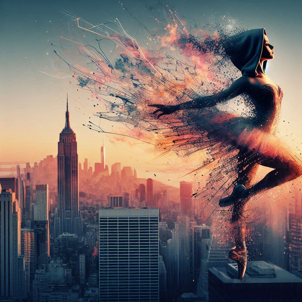 double exposure beautiful fantasy DALL-E 3 portrait landscape..