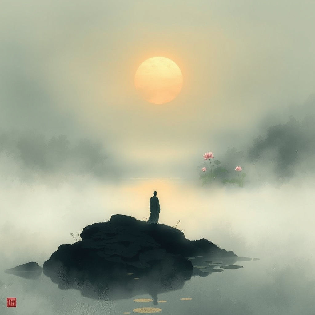 Mystical Figure at the River of Oblivion