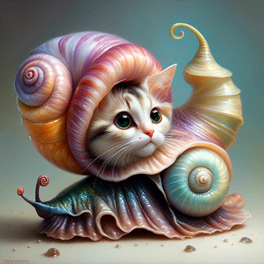 Cat snail - AI Generated Artwork - NightCafe Creator