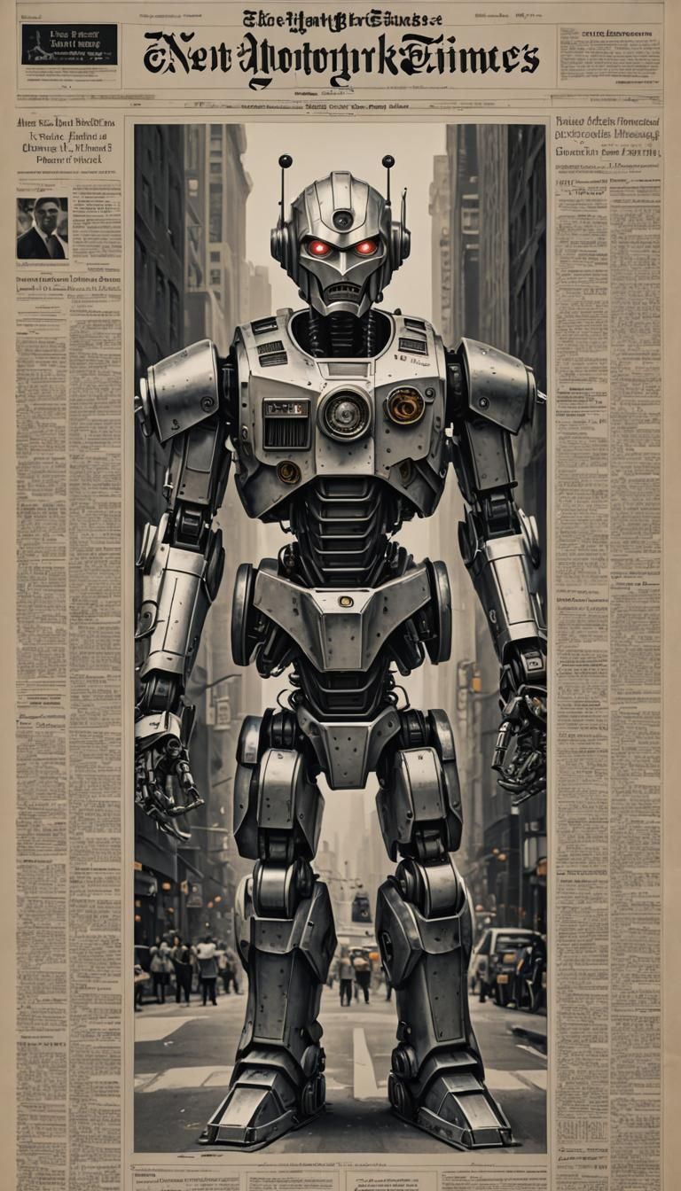 an evil robot on the front page of the "...".