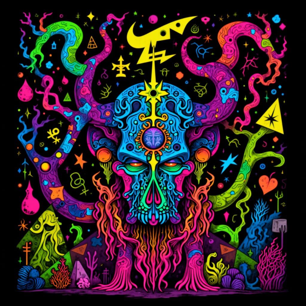 <lora:Abstract Maniac:0.7> an "Abstract Maniac" text logo of horror