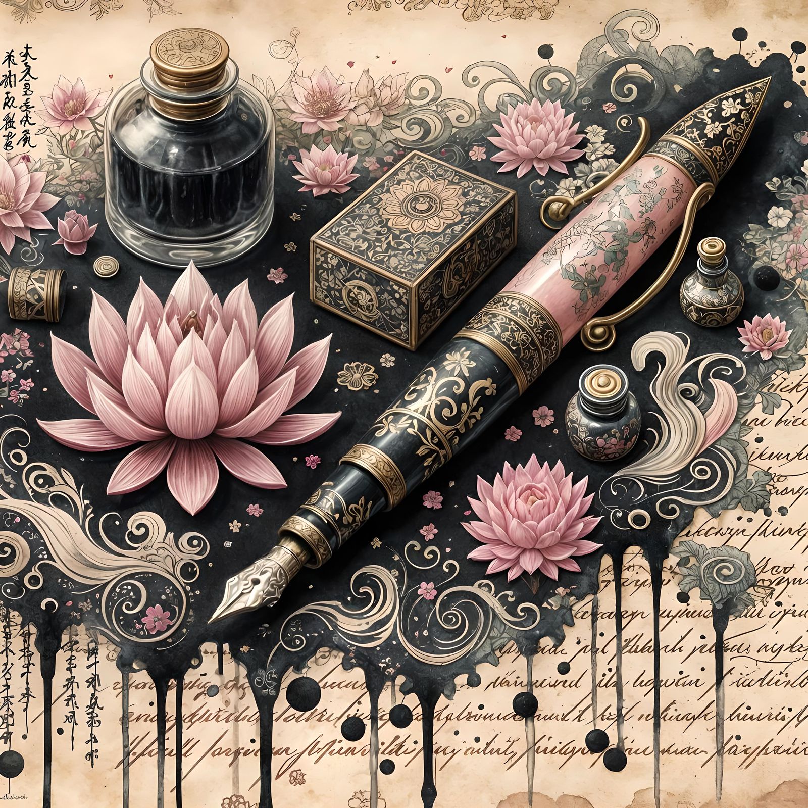 "Fill Your Paper With the Breathings of Your Heart With Calligraphy"   by @Pix