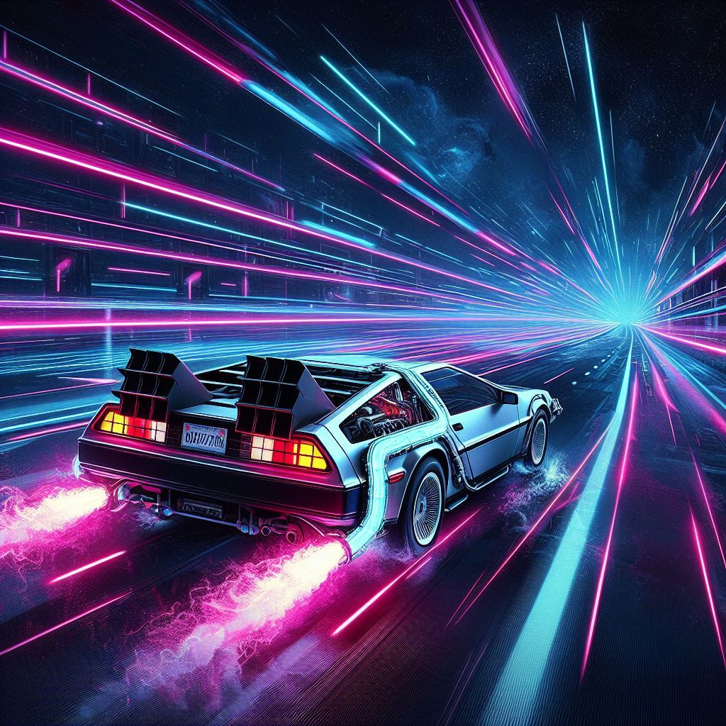 Delorean race - AI Generated Artwork - NightCafe Creator