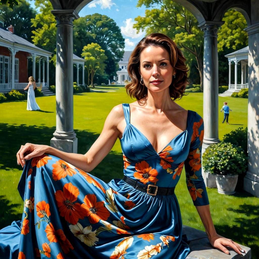 Expressive Portrait of a Charming Lady in Haute Couture