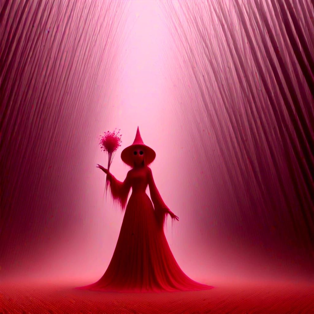 C7 wizard casting spell, vermillion, salvador dali, tim burton <lora:Steerie 2:2.0>