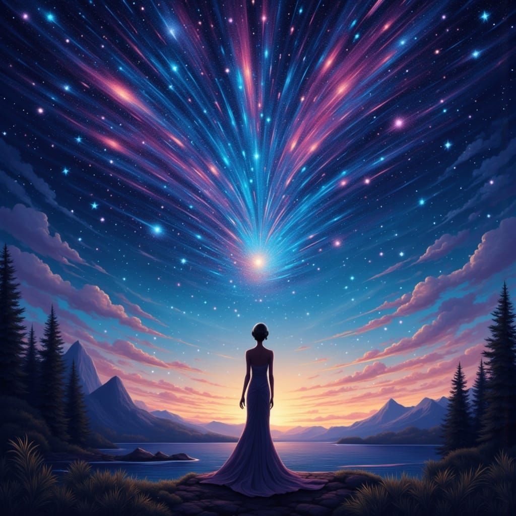 Colors laughing in the night sky giving the magic of loving life <lora:Trifecta:1.0>