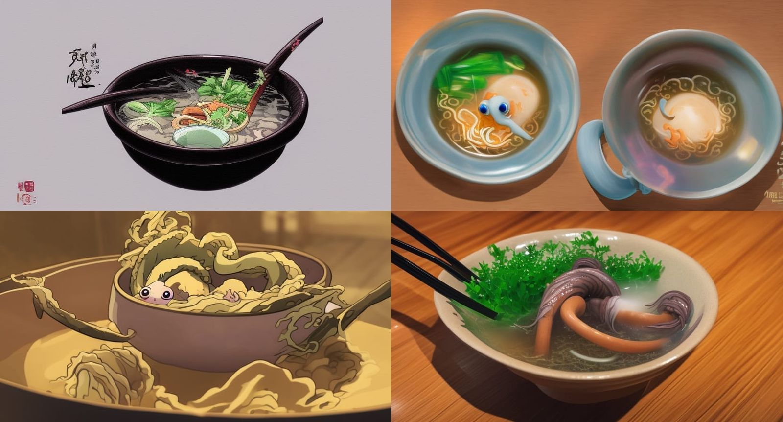 funny octopus in a steaming ramen bowl - AI Generated Artwork - NightCafe  Creator