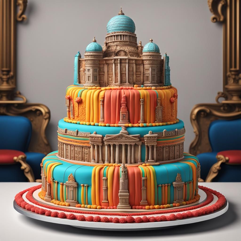 A cake inspired by a famous landmark, turning it into a delicious and