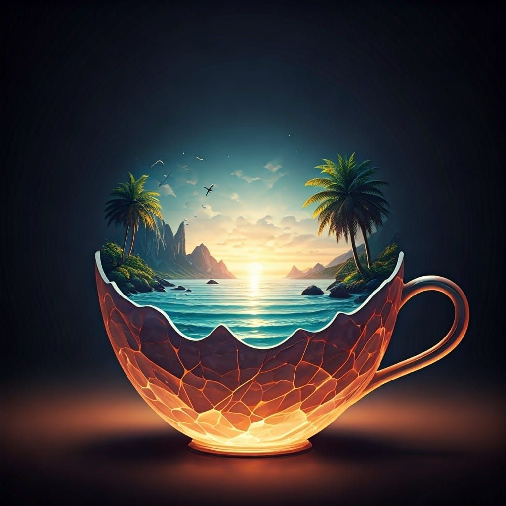 Enchanted Cup: A Dreamlike, Luminous Vessel