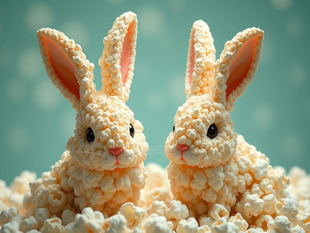Popcorn Bunnies  by @E_Rex
