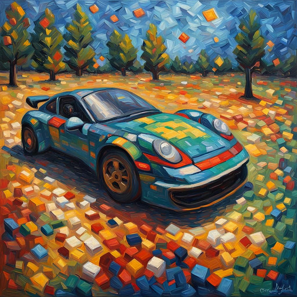 Vibrant Video Game Room in Expressionist Style