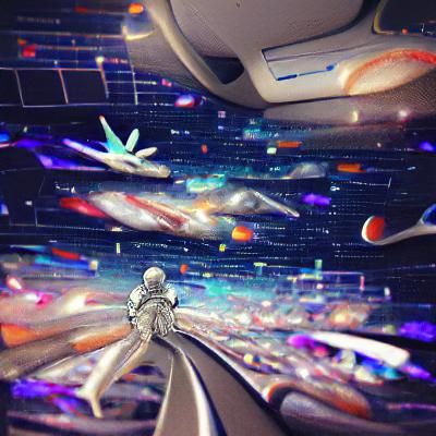 endless space travel wavy lines