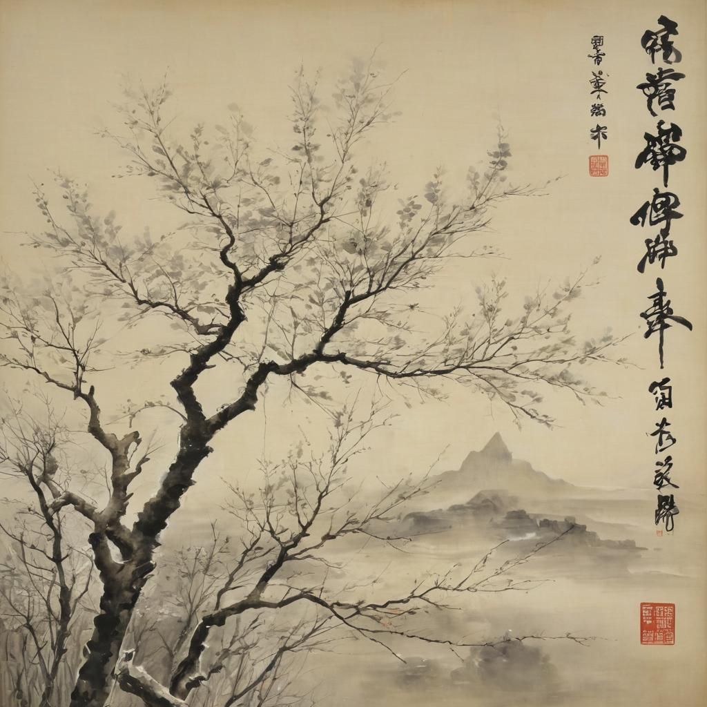 Cherry Blossoms on Power Lines in Noir Style