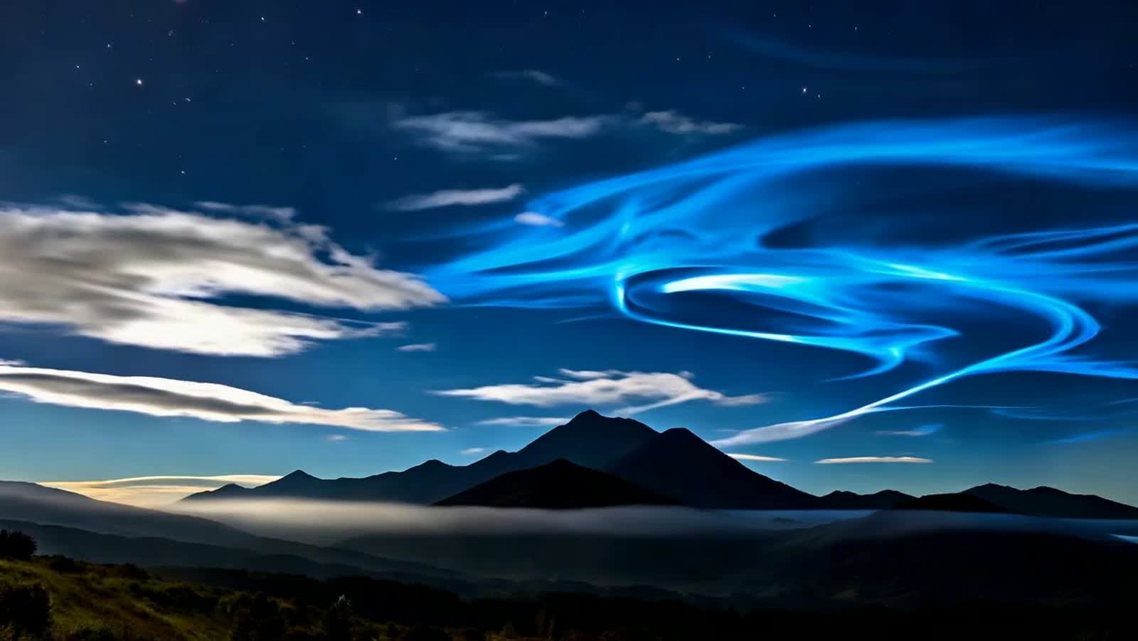 Blue Waves In The Sky