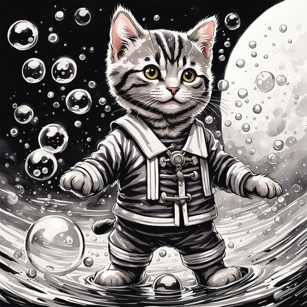 Watercolour painting a beautiful colours drawing of a tabby ...
