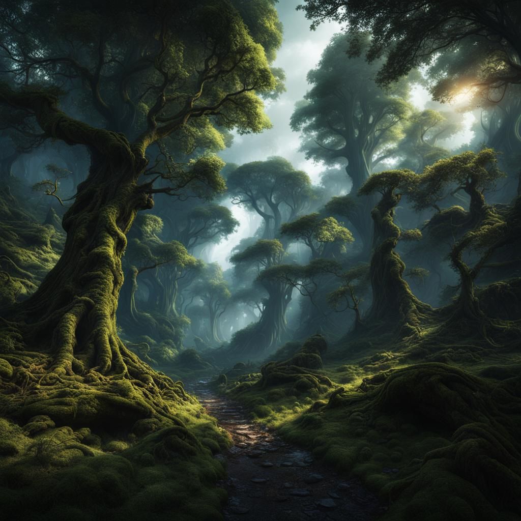 a nice dark forest with mother nuture