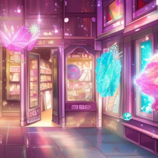 a shop with crystals