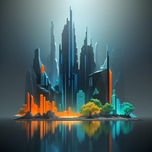 Digital piece in Concept Art style illustrating a new glass ...