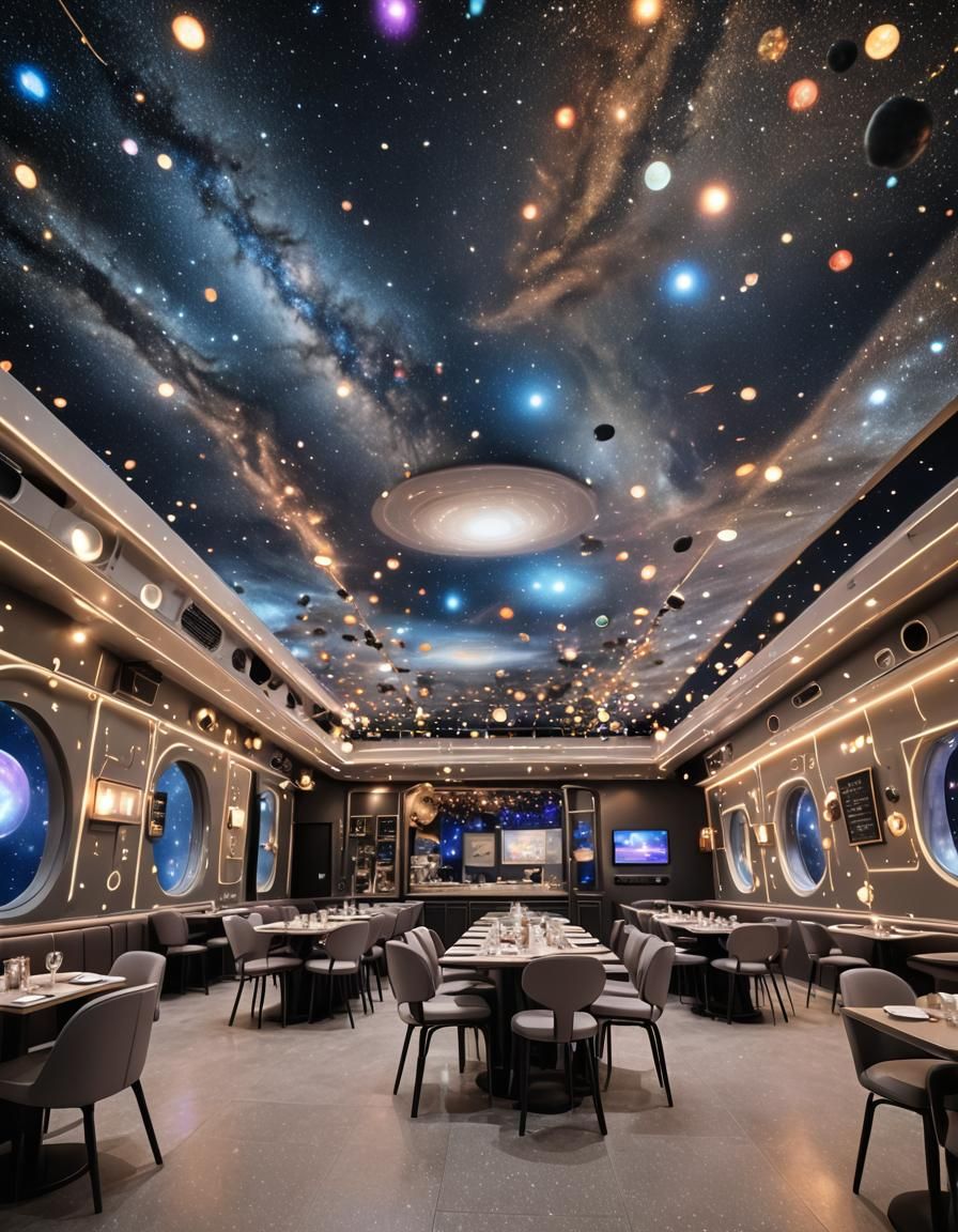 Restaurant at the end of the galaxy, a cozy interstellar caf...