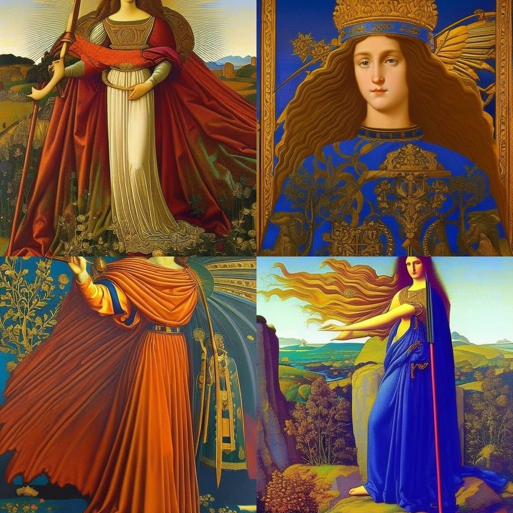 Virgo Royal Guard psychedelic art renaissance painting pre-r...