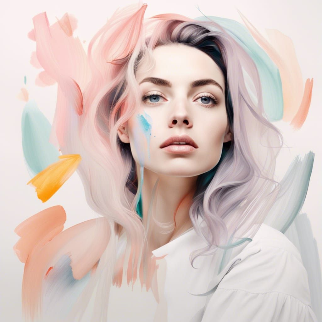 Create your own selfie, surrealism with loose brushstrokes, ...