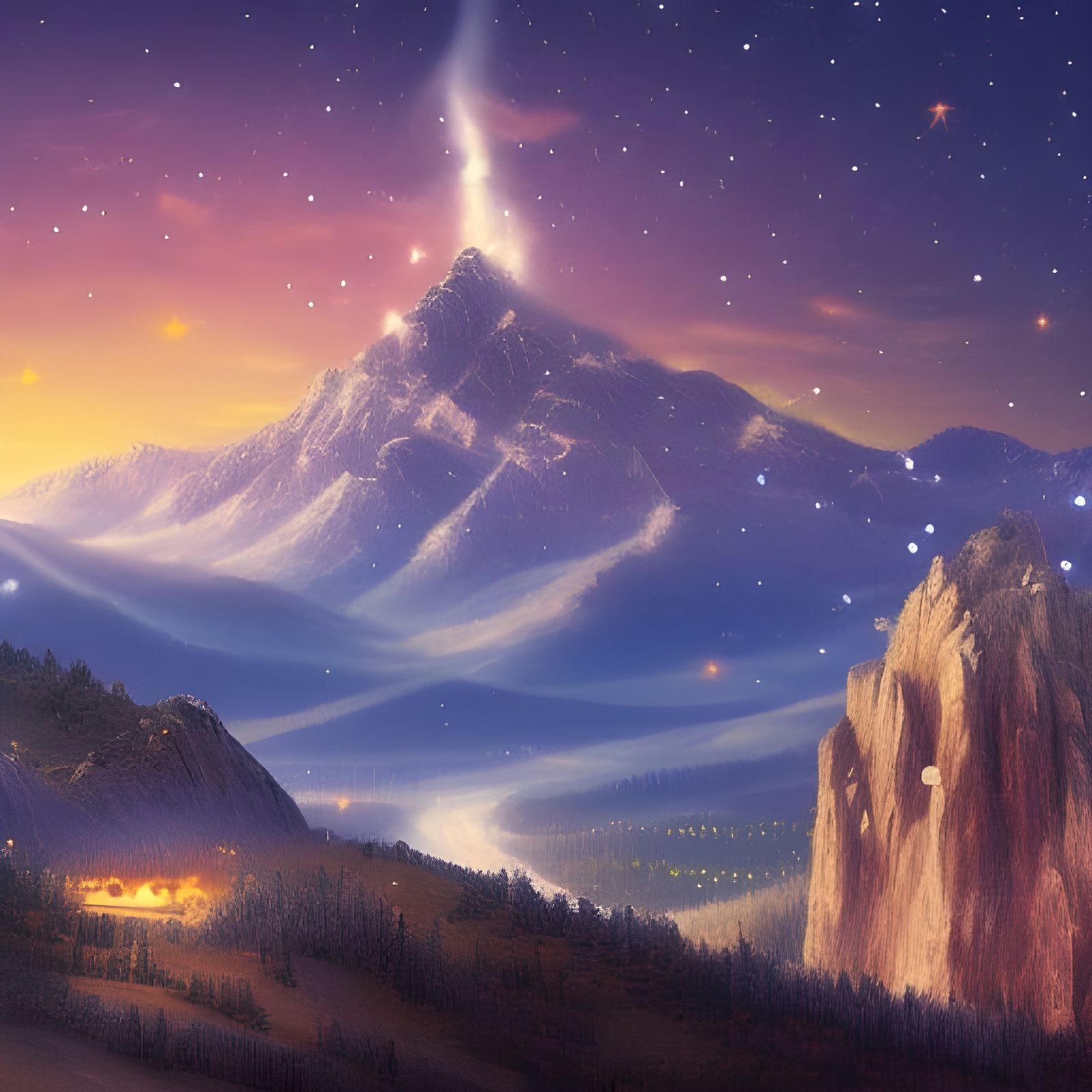 Snowy mountain view  by @Alma