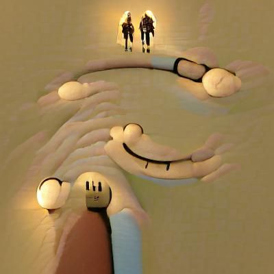 happy people holding hands