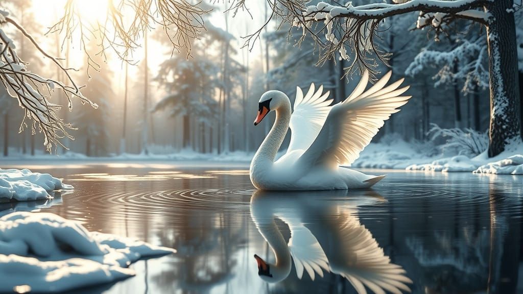 A swan in winter  by @Shean