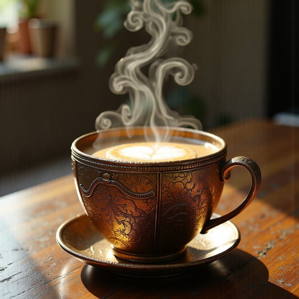  <lora:Tiffany and Co:1.0> 
steaming cup of coffee
