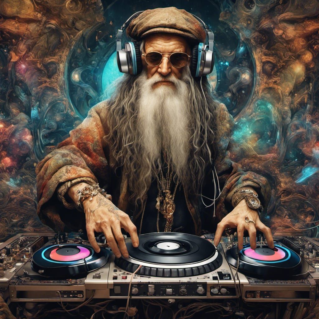 Leonardo da Vinci as a DJ  by @Espinado 