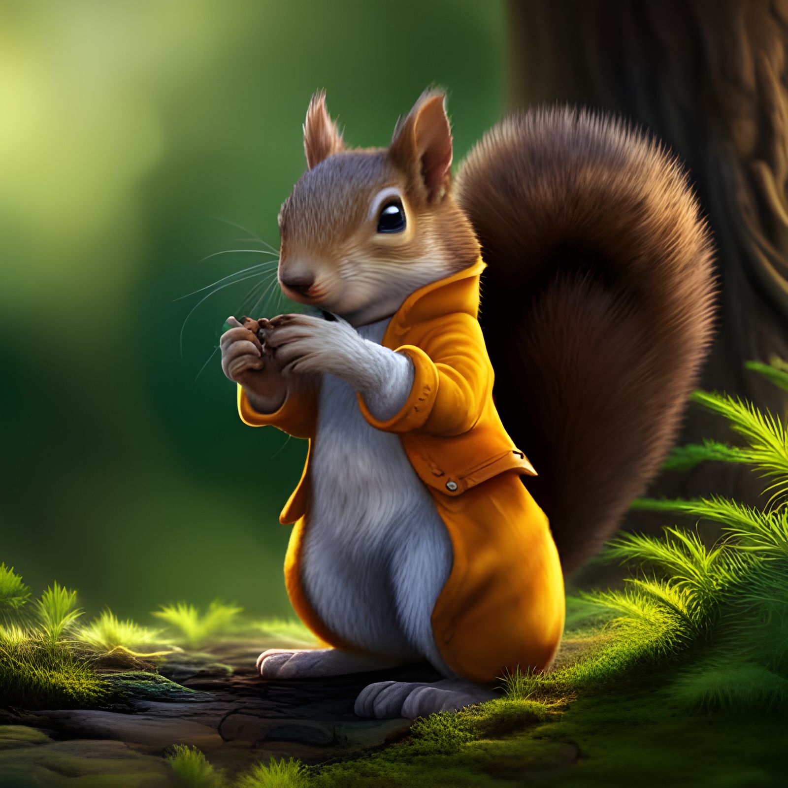 Squirrel in a Jacket  by @MopMan