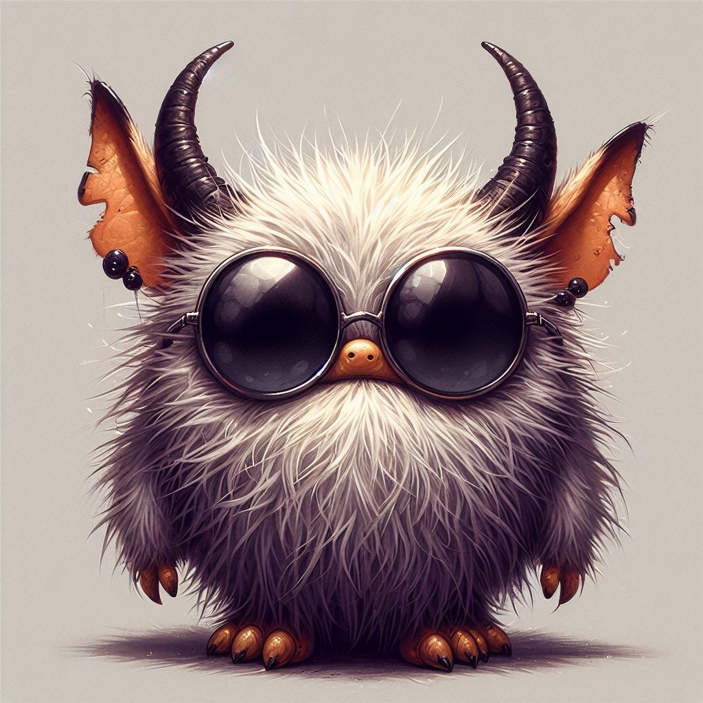 Fuzzy creature with sunglasses