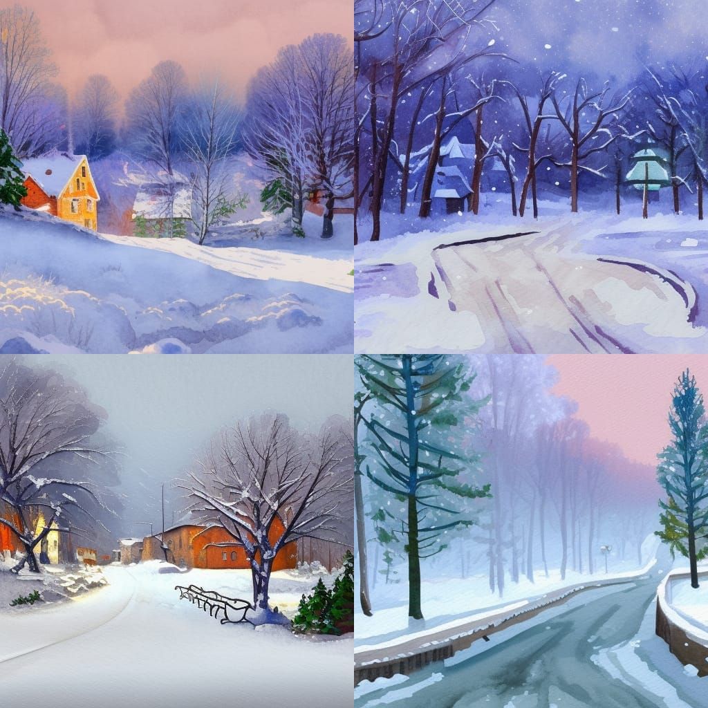 snowfall - AI Generated Artwork - NightCafe Creator