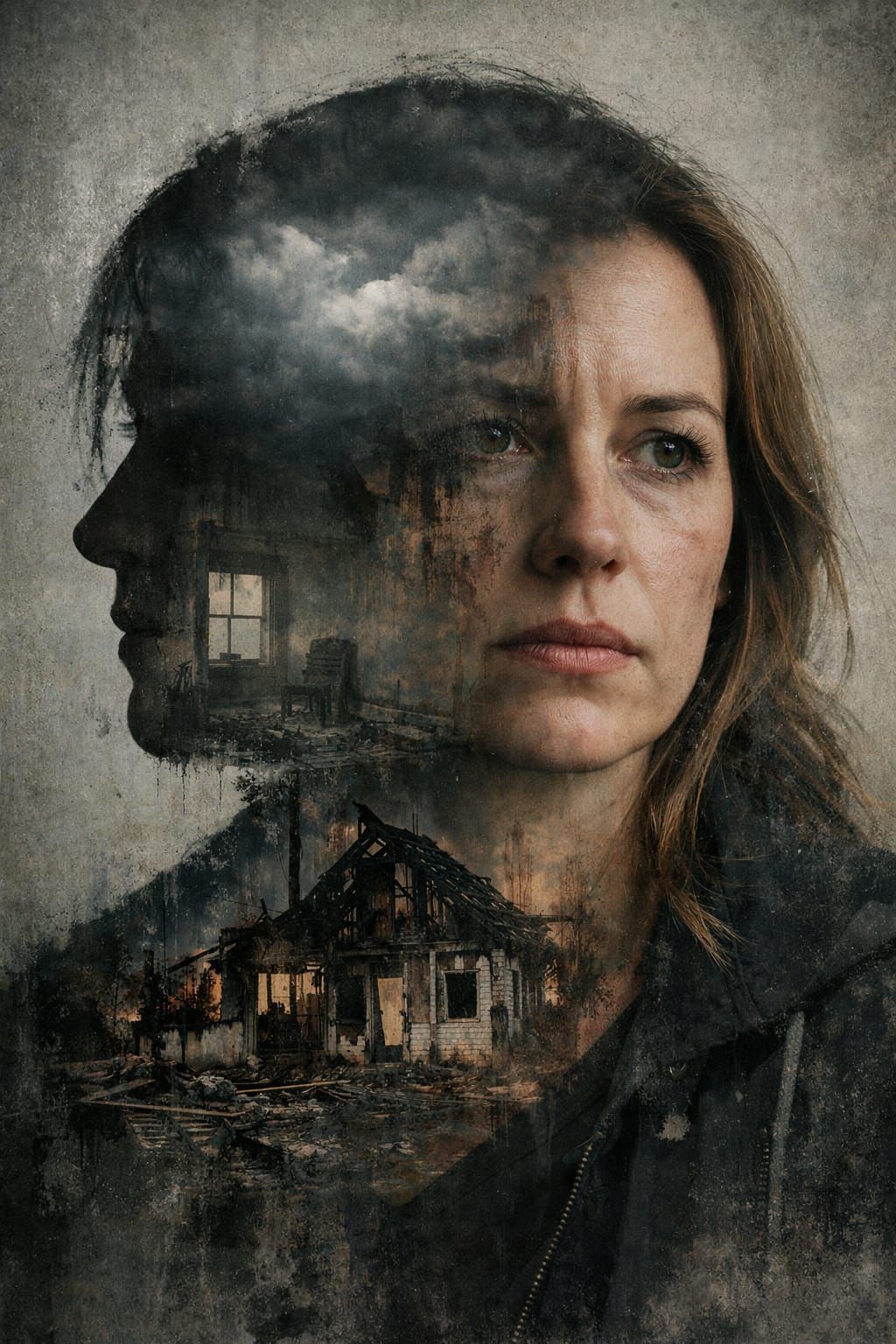 Double exposure portrait