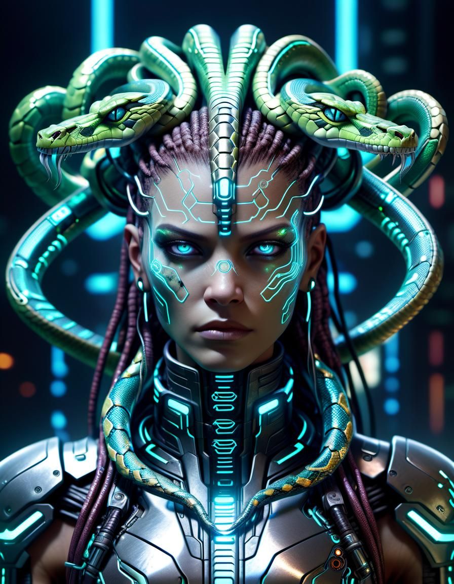 cyberpunk gorgon - AI Generated Artwork - NightCafe Creator