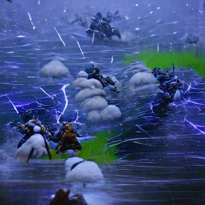 An epic storm across a battlefield