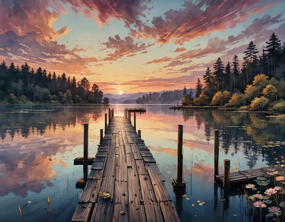 Lake landscape.  by @coffeeshop