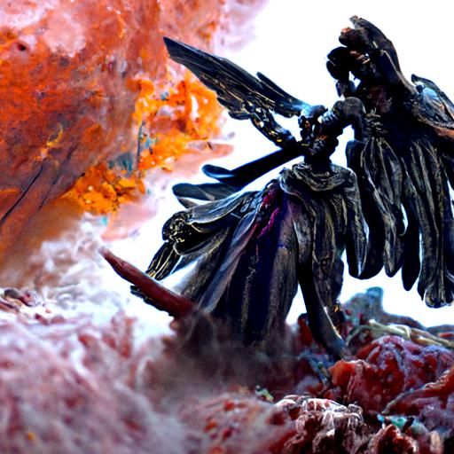 Angel of love fighting angel of death