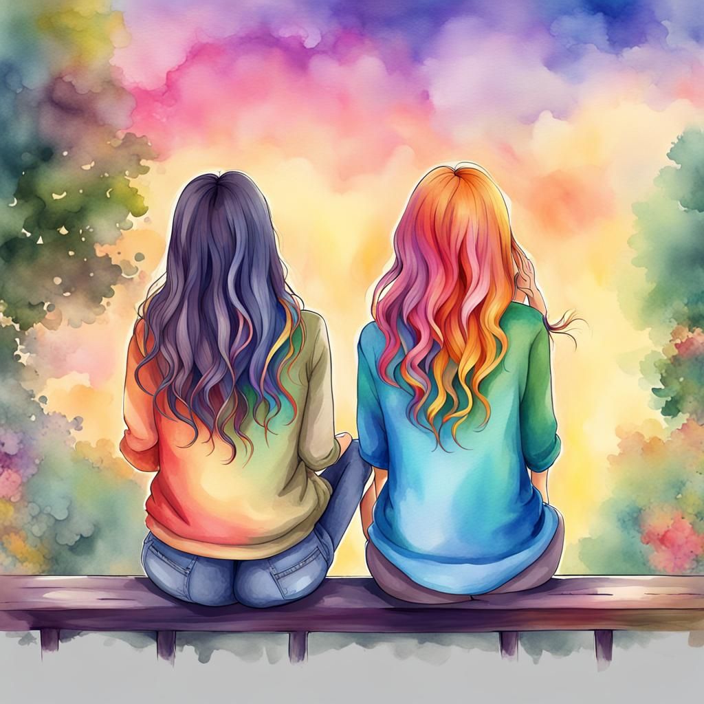 2 beautiful best friend - AI Generated Artwork - NightCafe Creator