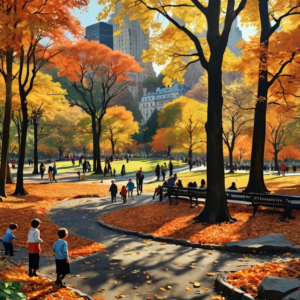 Autumn in the Central park in New York