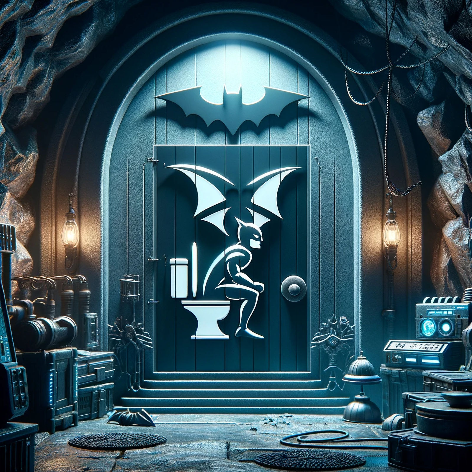 Even Superheroes Need a Break: Batman's Secret Restroom Retreat