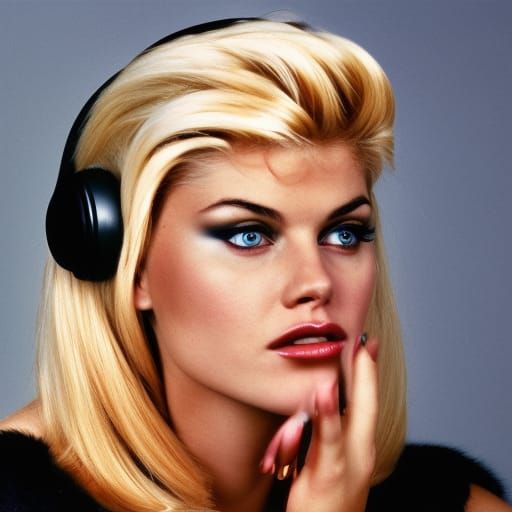Anna listening to music